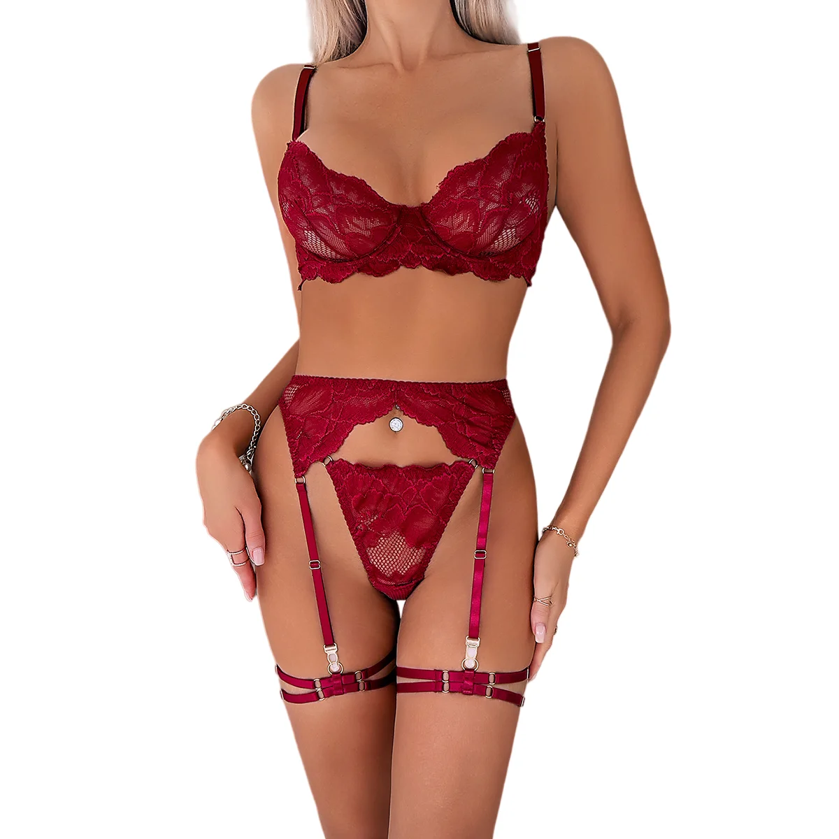 Sexy Lace Lingerie Set with Garter Belt and Leg Strap, Intimate Wear for Women, Elegant Bra & Panty Set for Special Occasions
Sexy Lace Lingerie Set with Garter Belt and Leg Strap, Intimate Wear for Women, Elegant Bra & Panty Set for Special Occasions