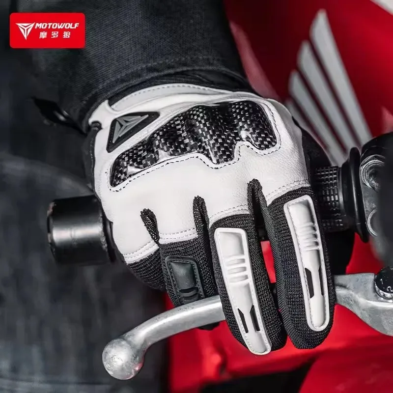 Goatskin Leather Motorcycle Gloves Carbon Knuckle for MTB/ATV/BMX/Motocross/Racing/Dirt Bike Riding Cycling Motorcyclist Gloves
Goatskin Leather Motorcycle Gloves Carbon Knuckle for MTB/ATV/BMX/Motocross/Racing/Dirt Bike Riding Cycling Motorcyclist Gloves