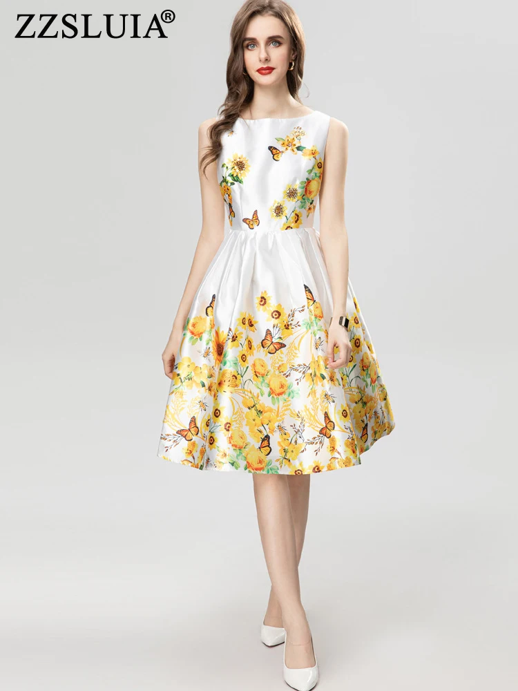 ZZSLUIA Women's Ball Gown Dresses O Neck Sleeveless Beading Designer Butterfly Printed Slim Summer Dress Fashion Elegant Dresses
ZZSLUIA Women's Ball Gown Dresses O Neck Sleeveless Beading Designer Butterfly Printed Slim Summer Dress Fashion Elegant Dresses
