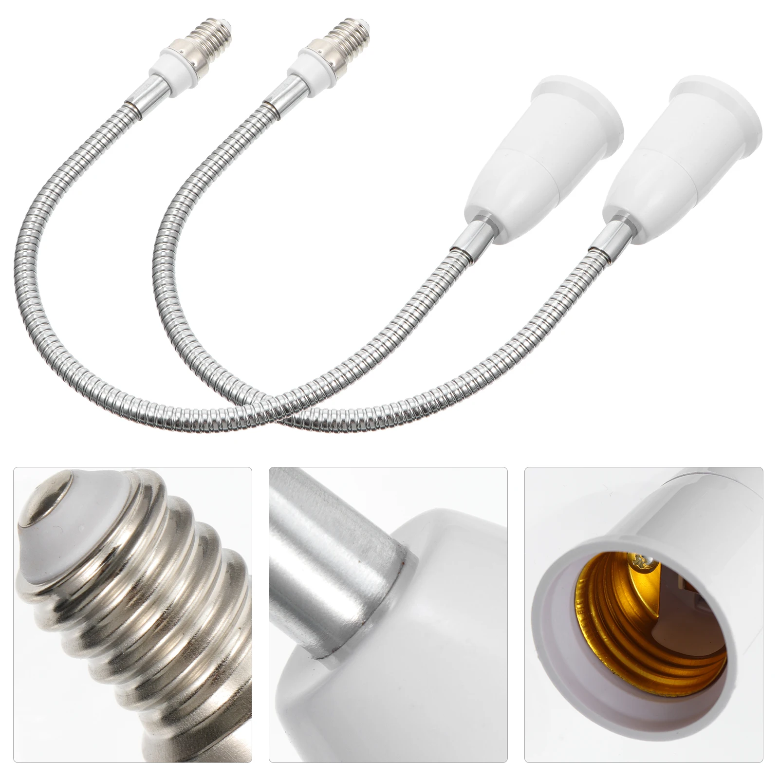 2 pcs Hose Lamp Holder Extender Adjustable Socket Adapter Flexible Light Bulb Fixture Replacement Screw In Easy Installation 360
2 pcs Hose Lamp Holder Extender Adjustable Socket Adapter Flexible Light Bulb Fixture Replacement Screw In Easy Installation 360