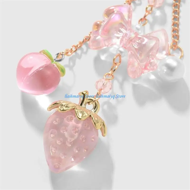 573B Strawberry Keychain Bows Charm Resin Metal Bag Purse Accessory Gift
573B Strawberry Keychain Bows Charm Resin Metal Bag Purse Accessory Gift