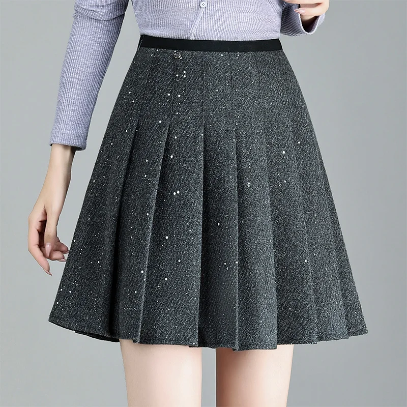 Юбка трапециевидной формы с высокой талией и блестками, полиэфирное волокно, женские осенне-зимние модные юбки, юбки для тела
Юбка трапециевидной формы с высокой талией и блестками, полиэфирное волокно, женские осенне-зимние модные юбки, юбки для тела