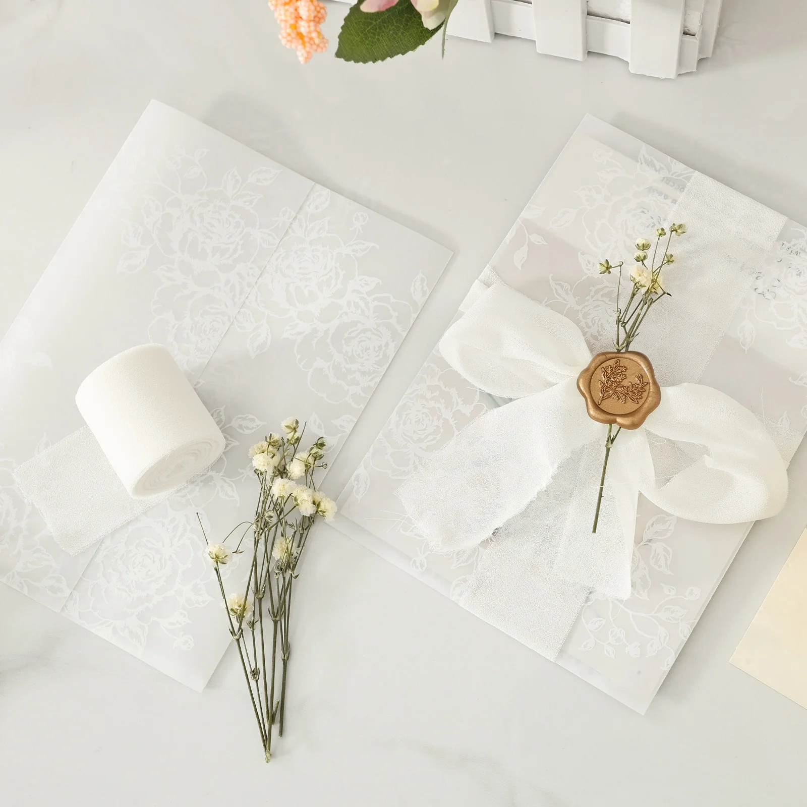 150/50Pcs Invitation Decor Envelope Set 5x7inch Envelope Package with Stickers Ribbon Dry Flowers Elegant Wedding Invites Decor
150/50Pcs Invitation Decor Envelope Set 5x7inch Envelope Package with Stickers Ribbon Dry Flowers Elegant Wedding Invites Decor