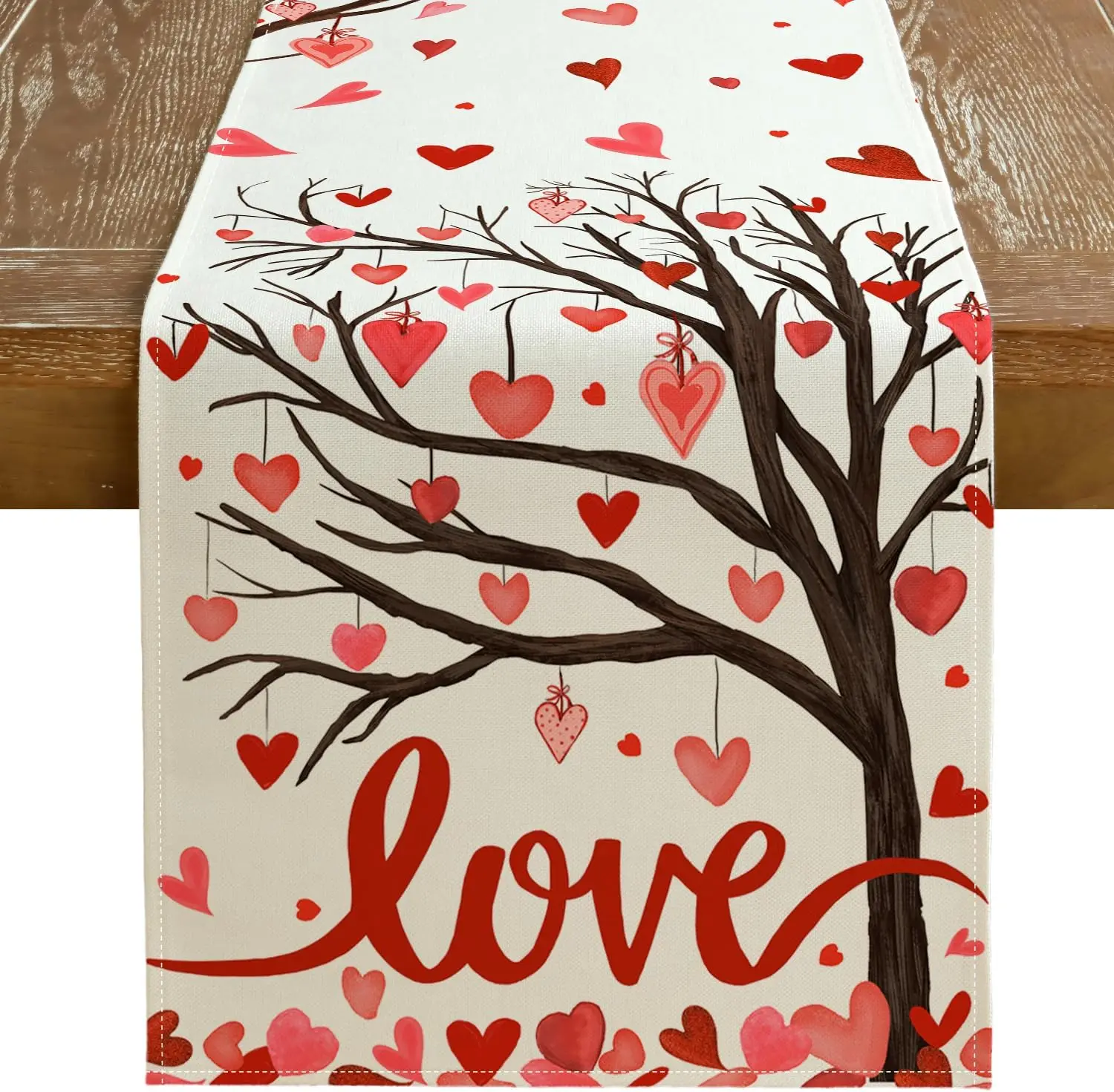 Valentine's Day Red Hearts Tree Love Linen Table Runner Kitchen Dinning Table Runner Indoor Outdoor Holiday Wedding Party Decor
Valentine's Day Red Hearts Tree Love Linen Table Runner Kitchen Dinning Table Runner Indoor Outdoor Holiday Wedding Party Decor