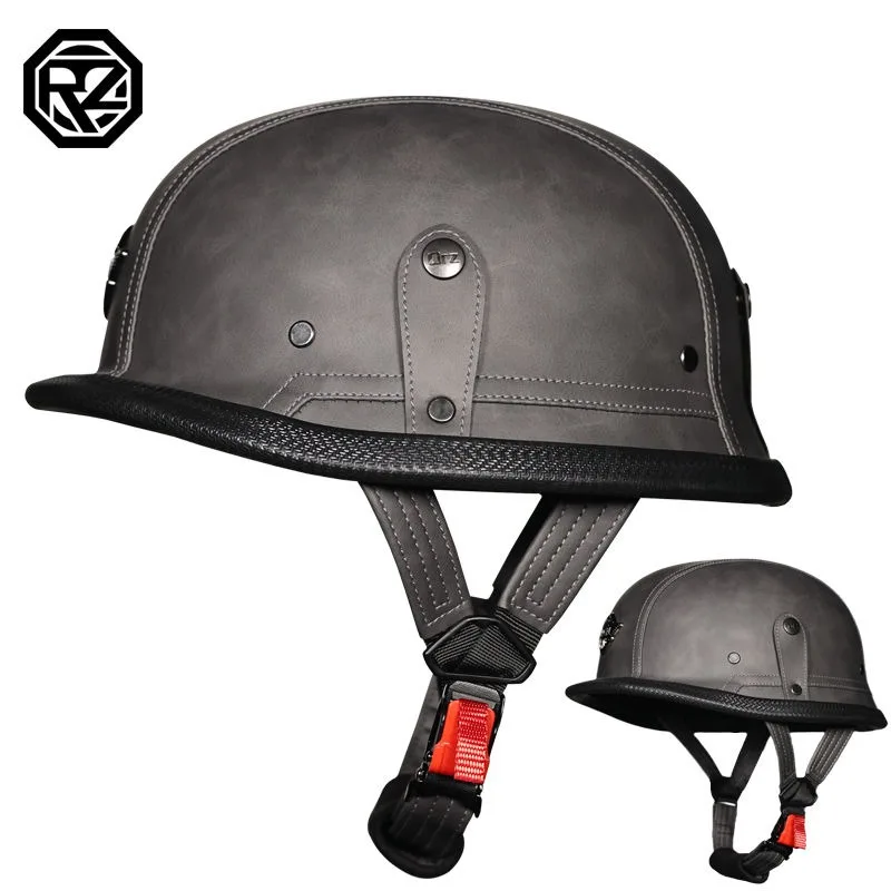 WWII Style Retro Vintage Leather Motorcycle Helmet Black Open Face Half Helmet Unisex German Cruiser ABS Material Safety Cap
WWII Style Retro Vintage Leather Motorcycle Helmet Black Open Face Half Helmet Unisex German Cruiser ABS Material Safety Cap