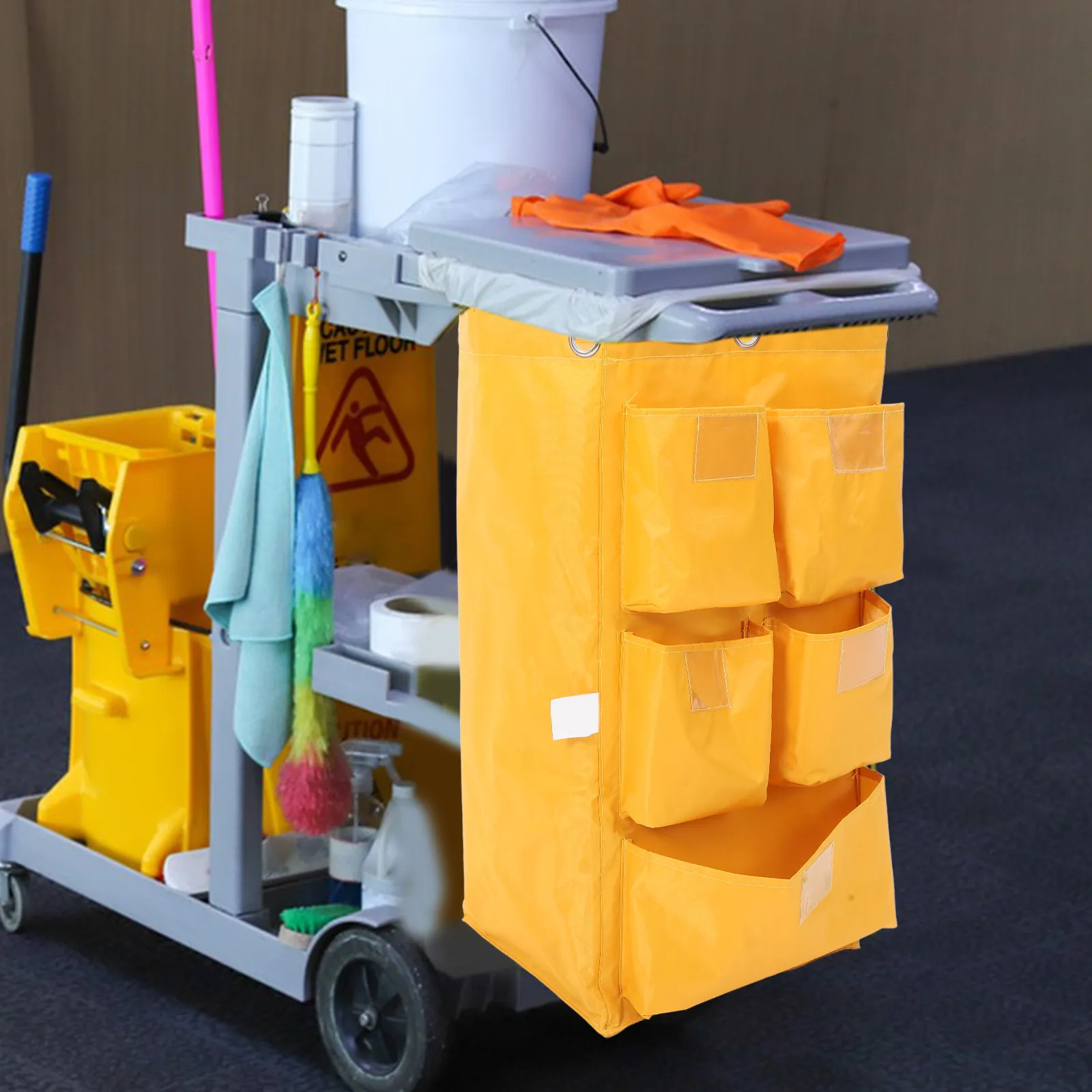 Thick Fabric Janitorial Cart Bag Multi-Functional Cleaning Cart Replacement Housekeeping Trash Collecting Bag Cleaning Supply
Thick Fabric Janitorial Cart Bag Multi-Functional Cleaning Cart Replacement Housekeeping Trash Collecting Bag Cleaning Supply