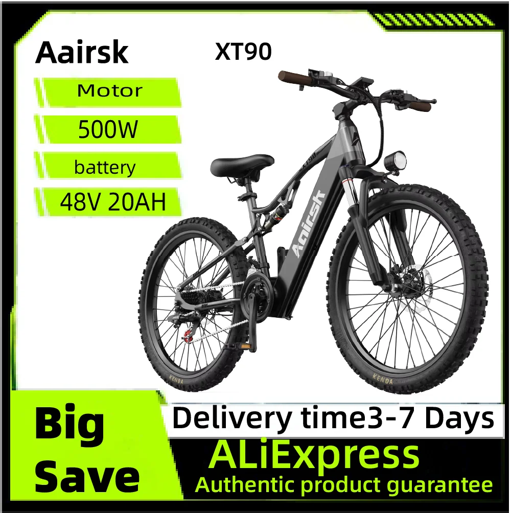 Aairsk XT90 Adult E-bike 48V 20Ah Battery 500W Motor Electric Bike 26 Inch Fat Tire E-Mountain bike Off-road Electric bicycle
Aairsk XT90 Adult E-bike 48V 20Ah Battery 500W Motor Electric Bike 26 Inch Fat Tire E-Mountain bike Off-road Electric bicycle
