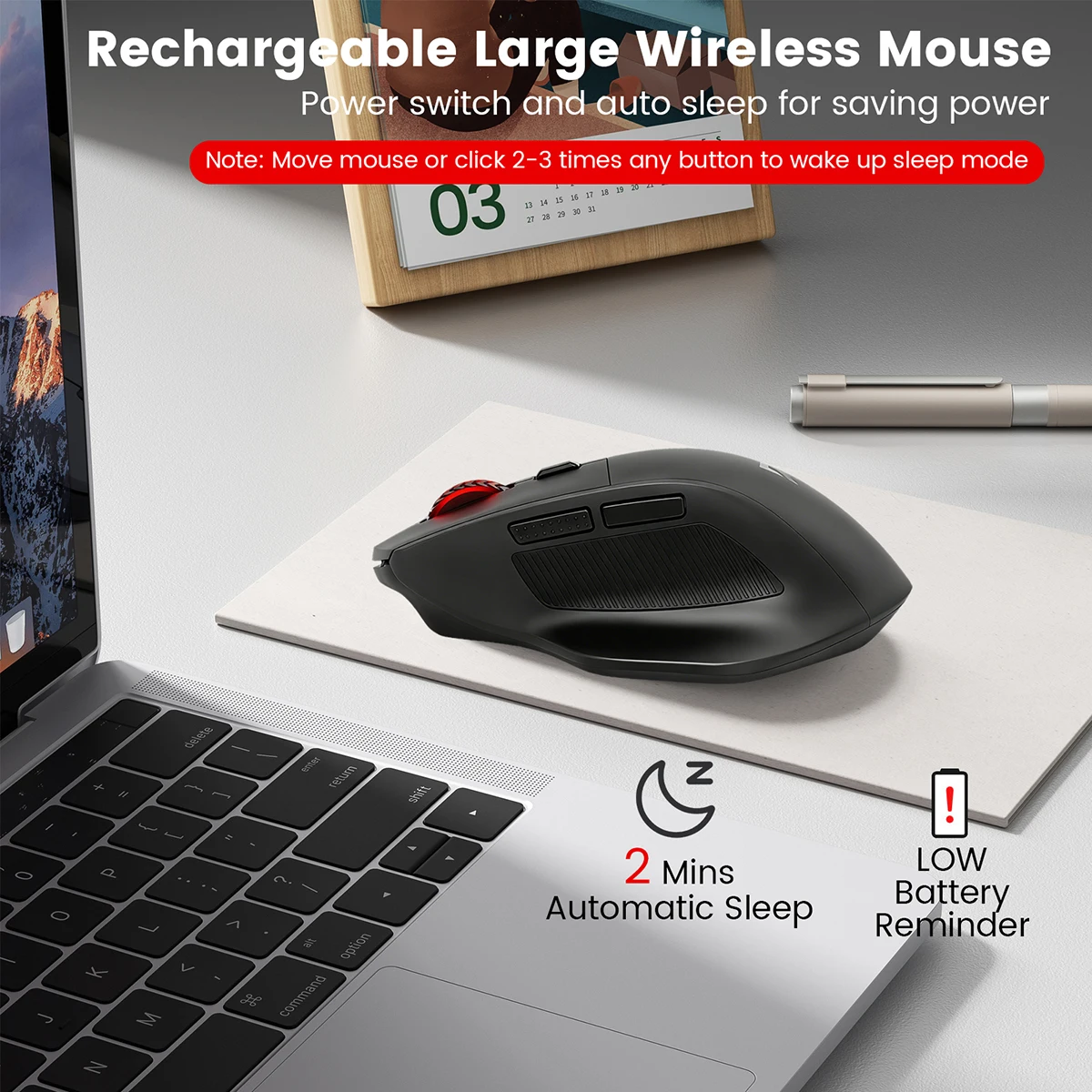 1PC Wireless Mouse for Medium to Large Hands, 2.4GHz Ergonomic Gaming Mouse, 6 Buttons Plug and Play Mouse for Laptop, PC
1PC Wireless Mouse for Medium to Large Hands, 2.4GHz Ergonomic Gaming Mouse, 6 Buttons Plug and Play Mouse for Laptop, PC