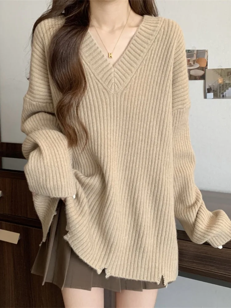Женский вязаный свитер средней длины V-Ne, свободный крой, удобный зимний модный повседневный длинный хлопковый топ све
Женский вязаный свитер средней длины V-Ne, свободный крой, удобный зимний модный повседневный длинный хлопковый топ све