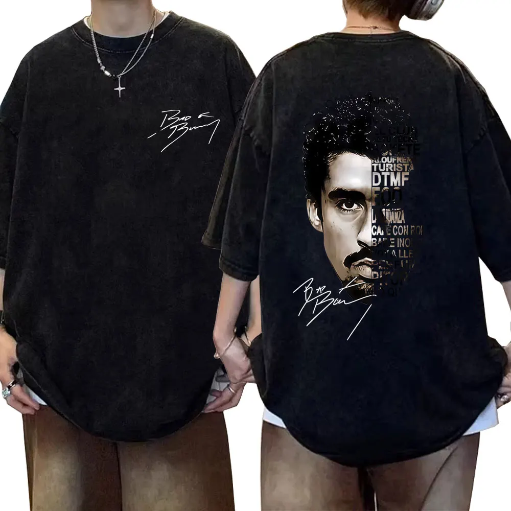 Washed Vintage Rapper Bad Bunny Face Graphic T-shirt DeBi TiRAR MaS FOToS DTMF Print T Shirt Men Hip Hop Fashion Crewneck Tshirt
Washed Vintage Rapper Bad Bunny Face Graphic T-shirt DeBi TiRAR MaS FOToS DTMF Print T Shirt Men Hip Hop Fashion Crewneck Tshirt