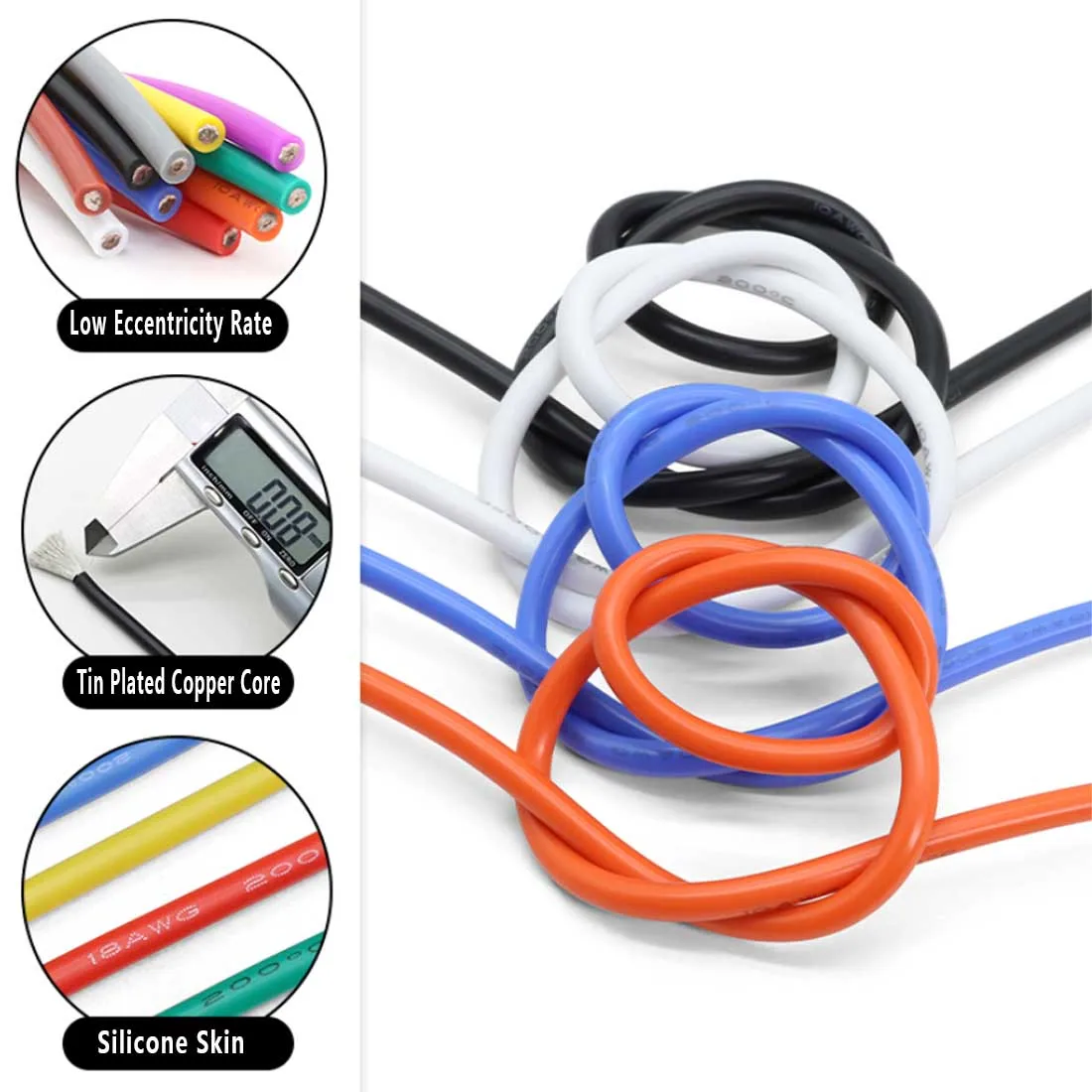 1/5/M 22 20 18 16 14 AWG UL3239 High Voltage Wire 6KV Soft Silicone Wire 200Deg.C Tinned Copper Flexible Cable
1/5/M 22 20 18 16 14 AWG UL3239 High Voltage Wire 6KV Soft Silicone Wire 200Deg.C Tinned Copper Flexible Cable