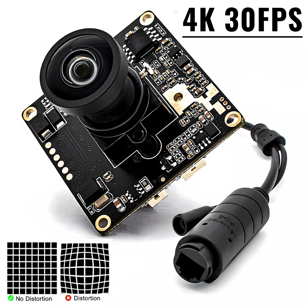 Starlight 8MP 3840*2160 4K 30FPS IP Camera Module Human Motion Detection Webcam Board HD No Distortion Lens Onvif RTSP For Drone
