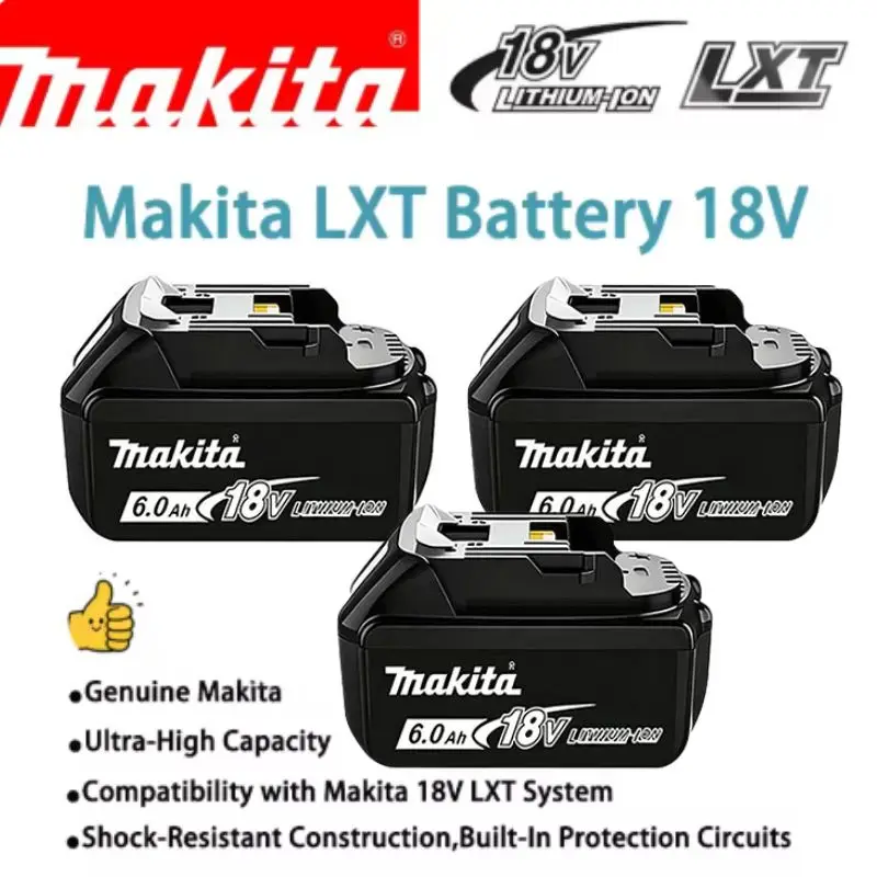 Original Makita 6Ah for Makita 18V Battery BL1830B BL1850B BL1850 BL1840 BL1860 BL1815 Replacement Lithium Battery
Original Makita 6Ah for Makita 18V Battery BL1830B BL1850B BL1850 BL1840 BL1860 BL1815 Replacement Lithium Battery