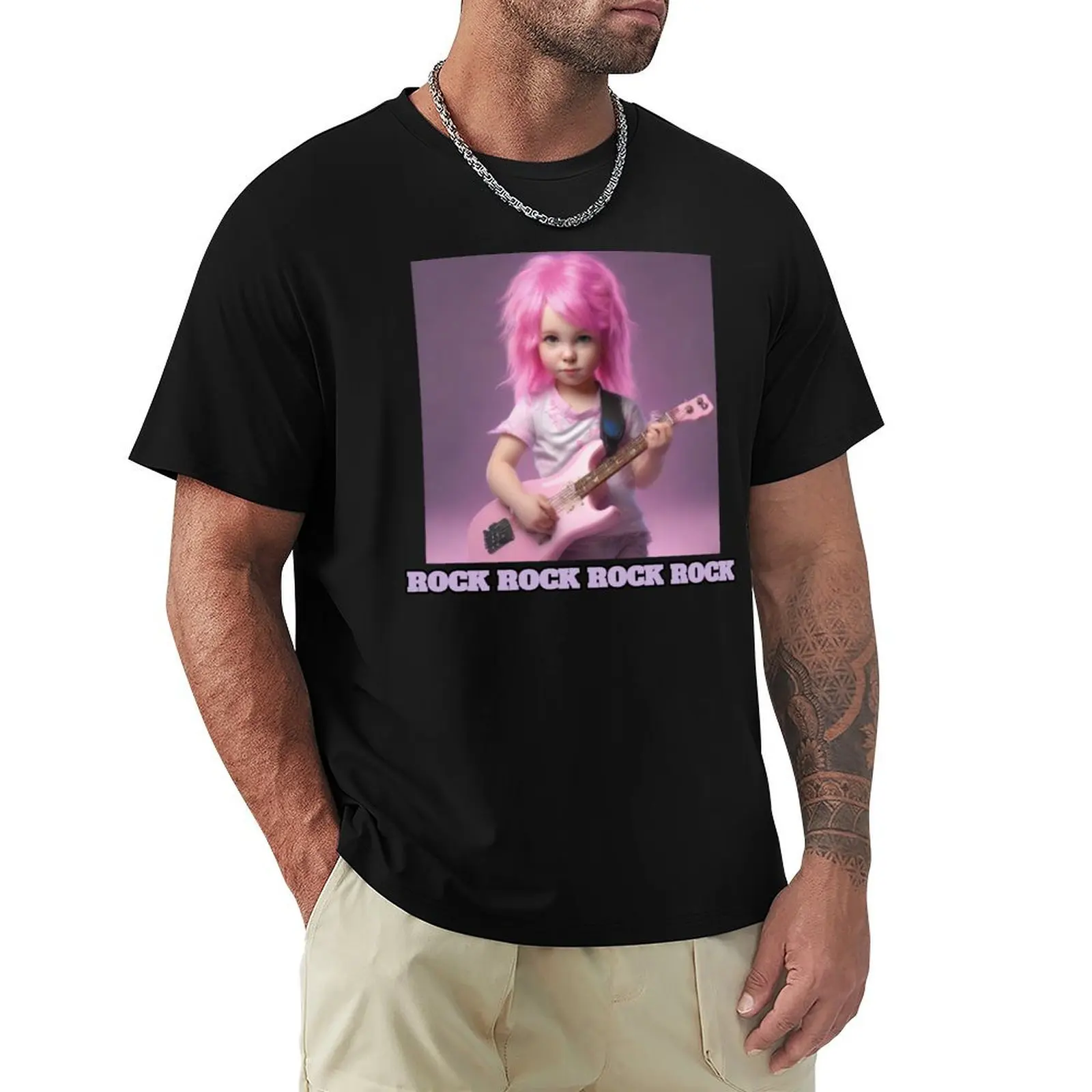 Baby girl rock guitarist pink hair T-Shirt Fashion Casual Short Sleeve T-Shirt
Baby girl rock guitarist pink hair T-Shirt Fashion Casual Short Sleeve T-Shirt