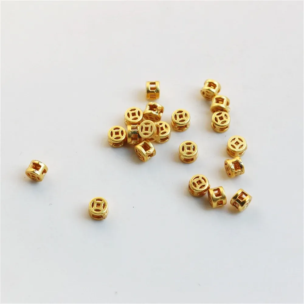 18k Gold Color Matte Gold Round Hollow Three-dimensional Coin Picture 3mm Bead Bracelet Necklace Diy Jewelry Accessories
18k Gold Color Matte Gold Round Hollow Three-dimensional Coin Picture 3mm Bead Bracelet Necklace Diy Jewelry Accessories