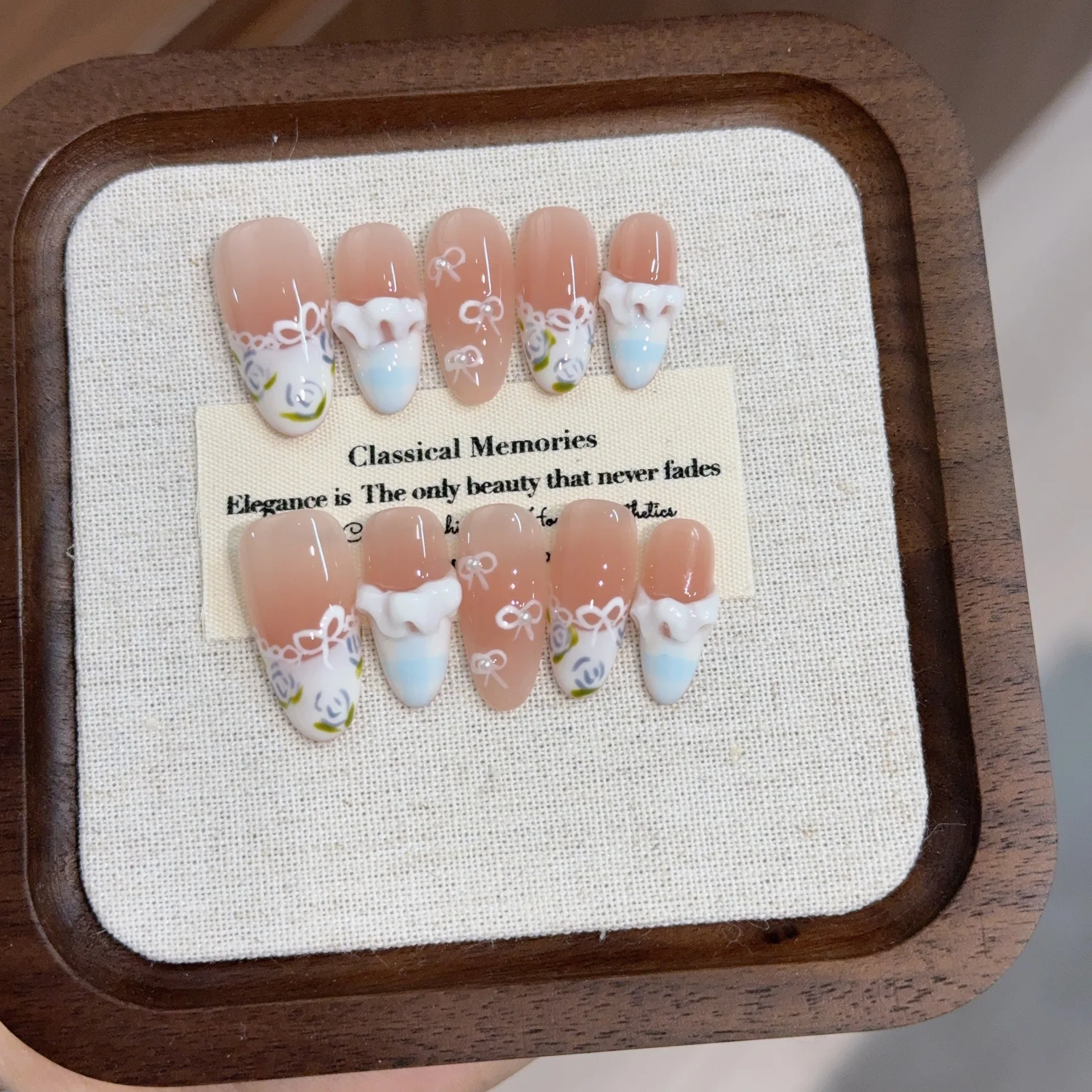 10pcs Handmade Cute Press On Nails White Head Pink Sweet Almond Fake Nails Full Cover French False Nails
10pcs Handmade Cute Press On Nails White Head Pink Sweet Almond Fake Nails Full Cover French False Nails