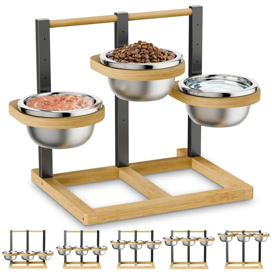 Приподнятая миска для собак, регулируемая по высоте (5 уровней), подставка для кормления с 3 мисками для еды и воды для средних собак
Приподнятая миска для собак, регулируемая по высоте (5 уровней), подставка для кормления с 3 мисками для еды и воды для средних собак
