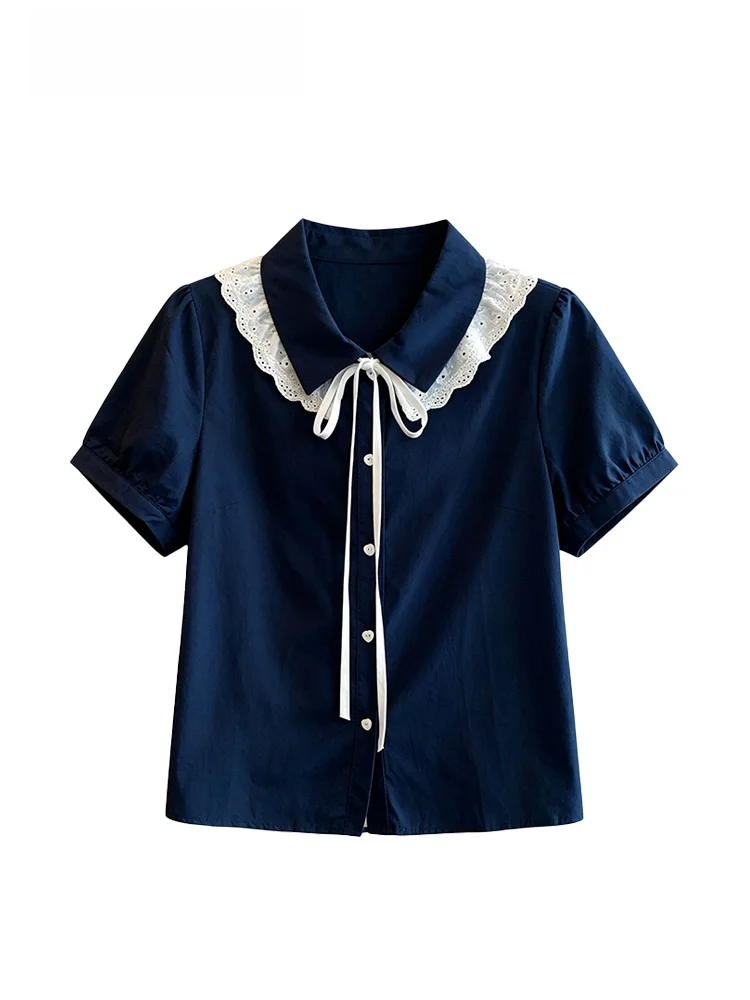 plus Size Women's Short Sleeve Lace Shirt Summer College Style Fashion plus Size Inner Wear Polyester Fiber Casual Top
plus Size Women's Short Sleeve Lace Shirt Summer College Style Fashion plus Size Inner Wear Polyester Fiber Casual Top