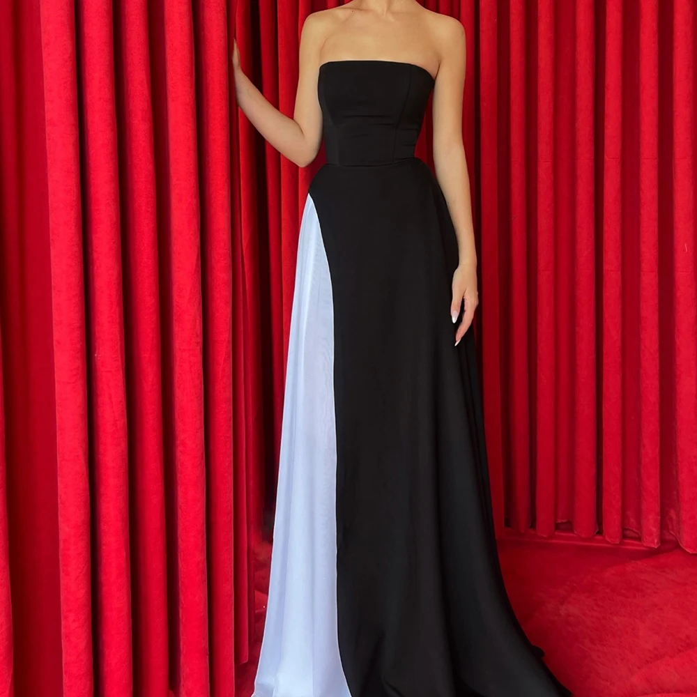 Customized Elegant Satin Panel Train Evening Dress Temperament Strapless A-Line Sleeveless Floor Length Special Occasion Gowns
Customized Elegant Satin Panel Train Evening Dress Temperament Strapless A-Line Sleeveless Floor Length Special Occasion Gowns