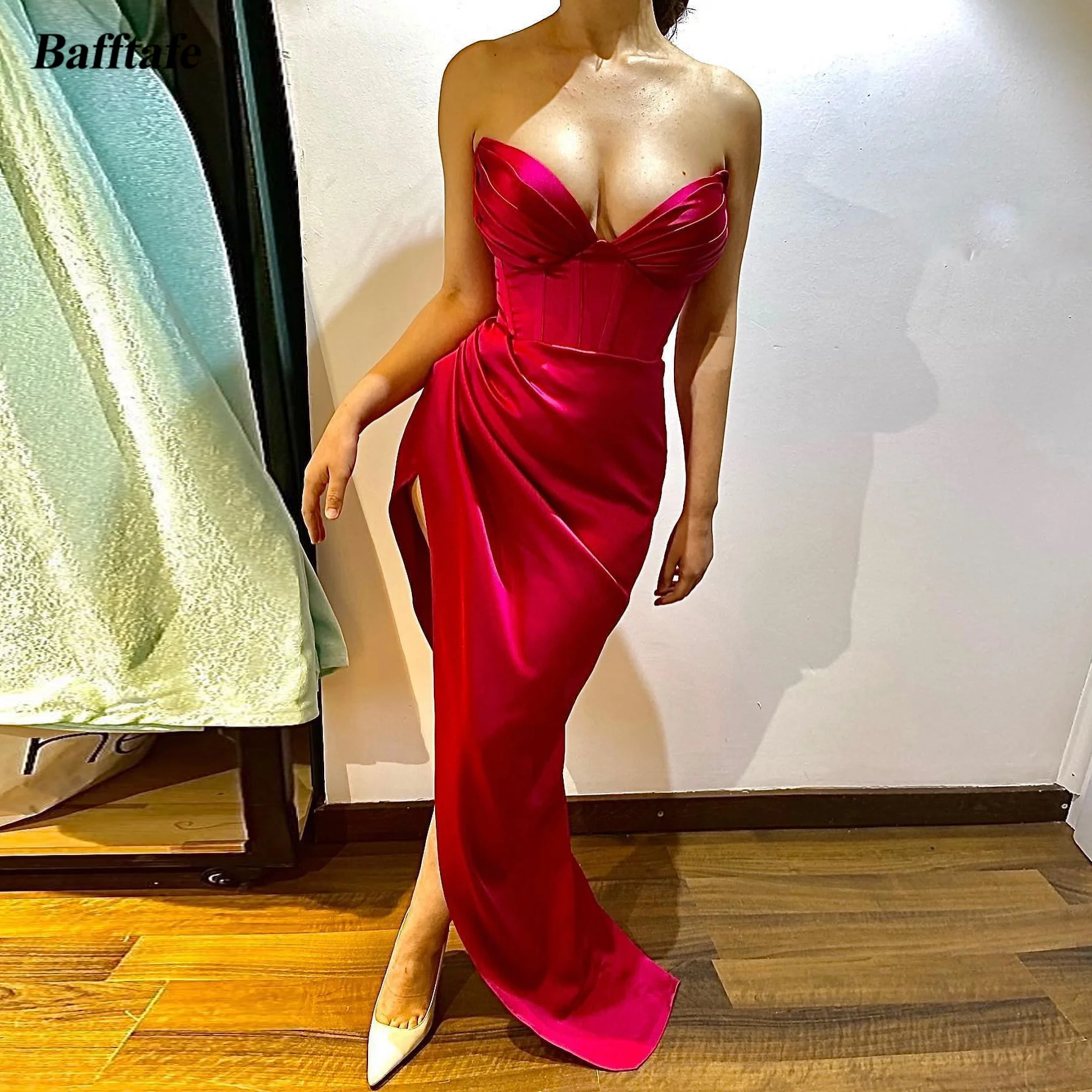 Bafftafe Sexy Mermaid Long Evening Dresses V-neck Fitted Bones Strapless High Split Satin Women Party Dress Special Prom Gowns
Bafftafe Sexy Mermaid Long Evening Dresses V-neck Fitted Bones Strapless High Split Satin Women Party Dress Special Prom Gowns