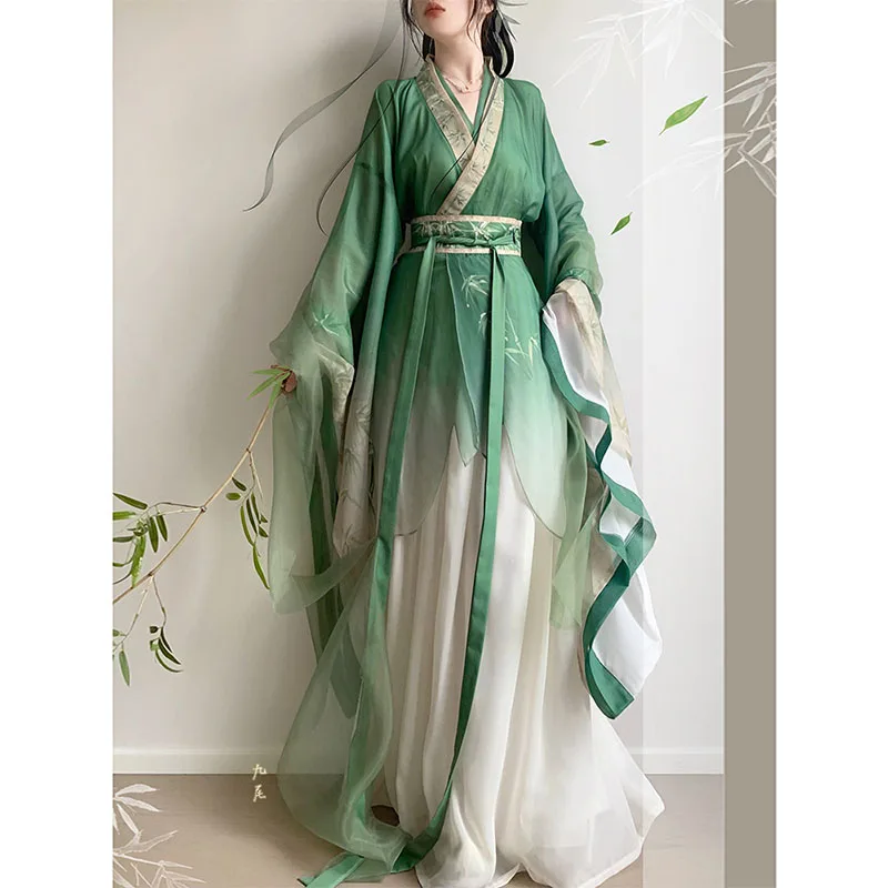 Китайское платье ханьфу, женский карнавальный костюм для косплея, наряд для вечеринки, древнее традиционное винтажное летнее зелено-белое платье ханьфу
Китайское платье ханьфу, женский карнавальный костюм для косплея, наряд для вечеринки, древнее традиционное винтажное летнее зелено-белое платье ханьфу