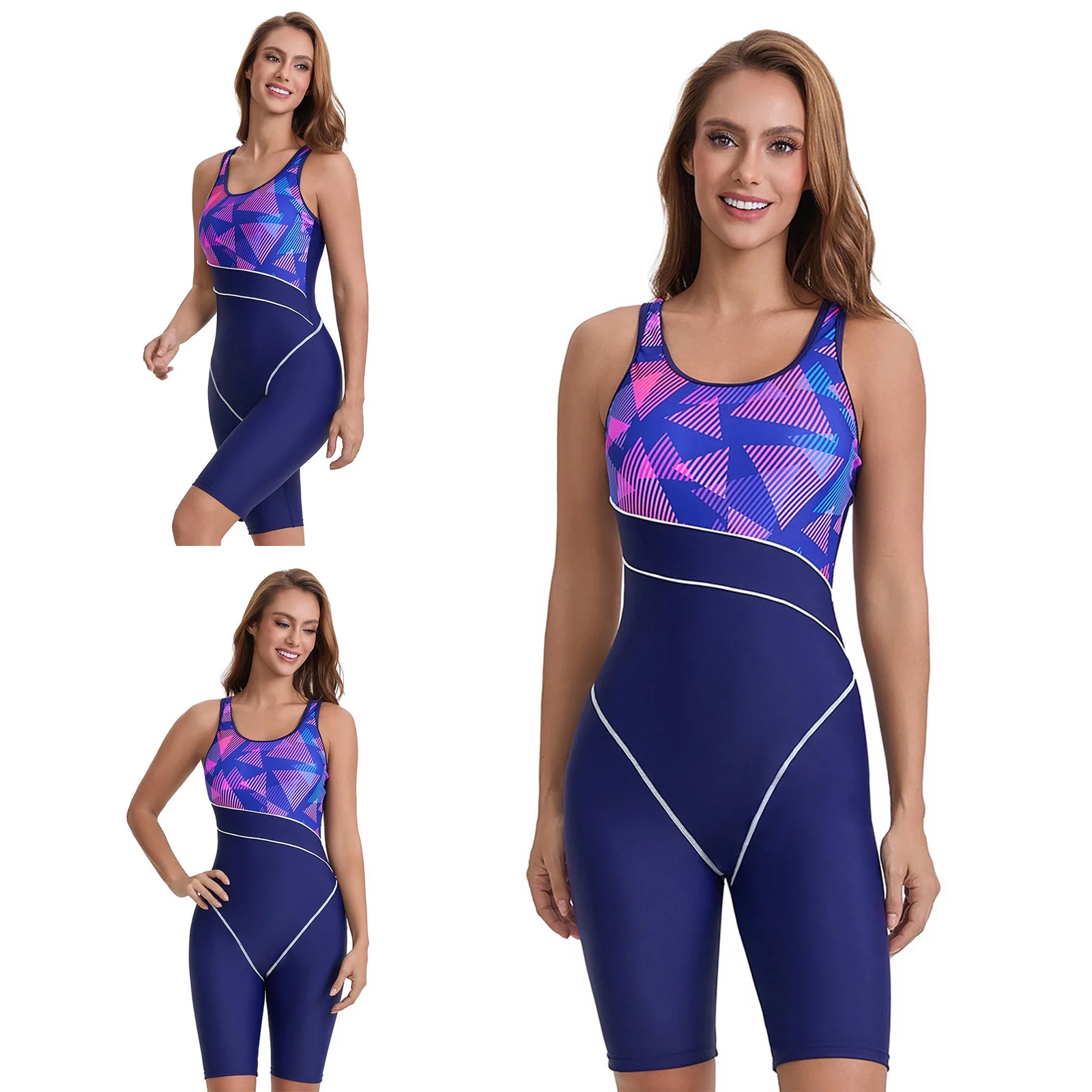 Женский спортивный купальник без рукавов с принтом, беспроводная накладка на грудь, дизайн с вырезом сзади, купальный пляжный костюм, цельный купальник для взрослых
Женский спортивный купальник без рукавов с принтом, беспроводная накладка на грудь, дизайн с вырезом сзади, купальный пляжный костюм, цельный купальник для взрослых