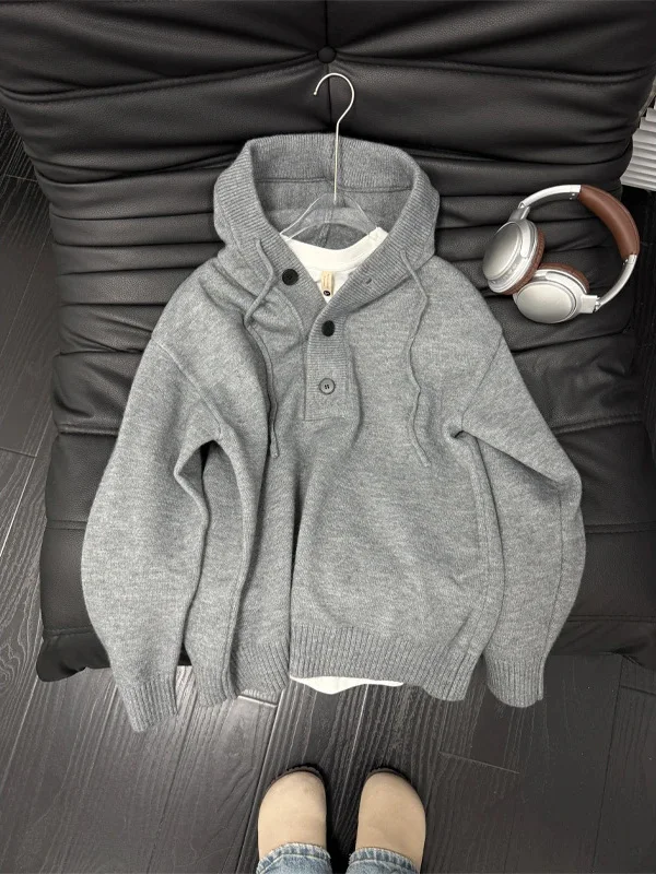Lazy Sle Men's Hoodie Pure Color Knitted Sweater Casual Loose Fit Autumn Outerwear Soft Polyester Nylon Blend Long Sve
Lazy Sle Men's Hoodie Pure Color Knitted Sweater Casual Loose Fit Autumn Outerwear Soft Polyester Nylon Blend Long Sve