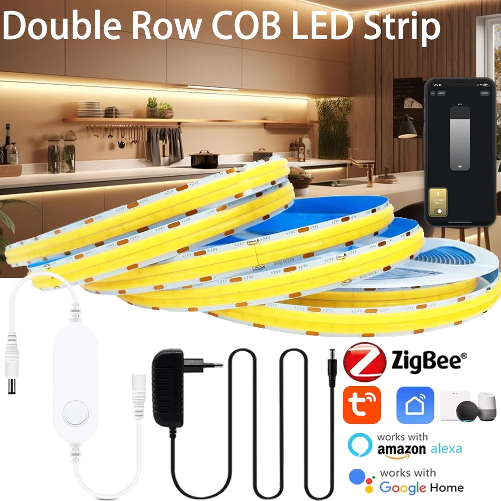 Светодиодная лента COB 24В Tuya Zigbee 3.0, 1-5м, двухрядная, суперяркая, 600 светодиодов/м, гибкая, диммируемая, для домашнего декора, совместима с Alexa и Google
Светодиодная лента COB 24В Tuya Zigbee 3.0, 1-5м, двухрядная, суперяркая, 600 светодиодов/м, гибкая, диммируемая, для домашнего декора, совместима с Alexa и Google