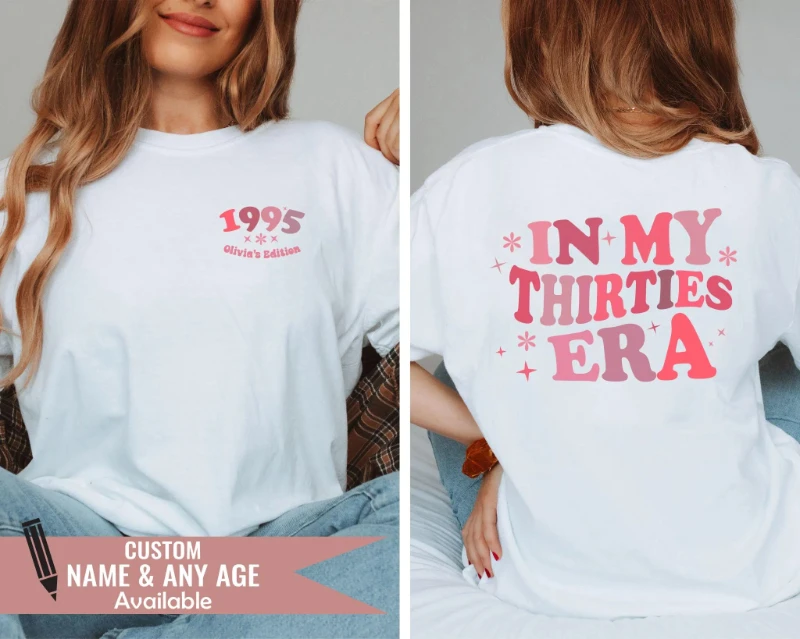 Футболка In My Thirties Era, рубашка на 30-летие, рубашка на день рождения 1995 года, женская футболка, персонализированная рубашка на день рождения, индивидуальное имя
Футболка In My Thirties Era, рубашка на 30-летие, рубашка на день рождения 1995 года, женская футболка, персонализированная рубашка на день рождения, индивидуальное имя