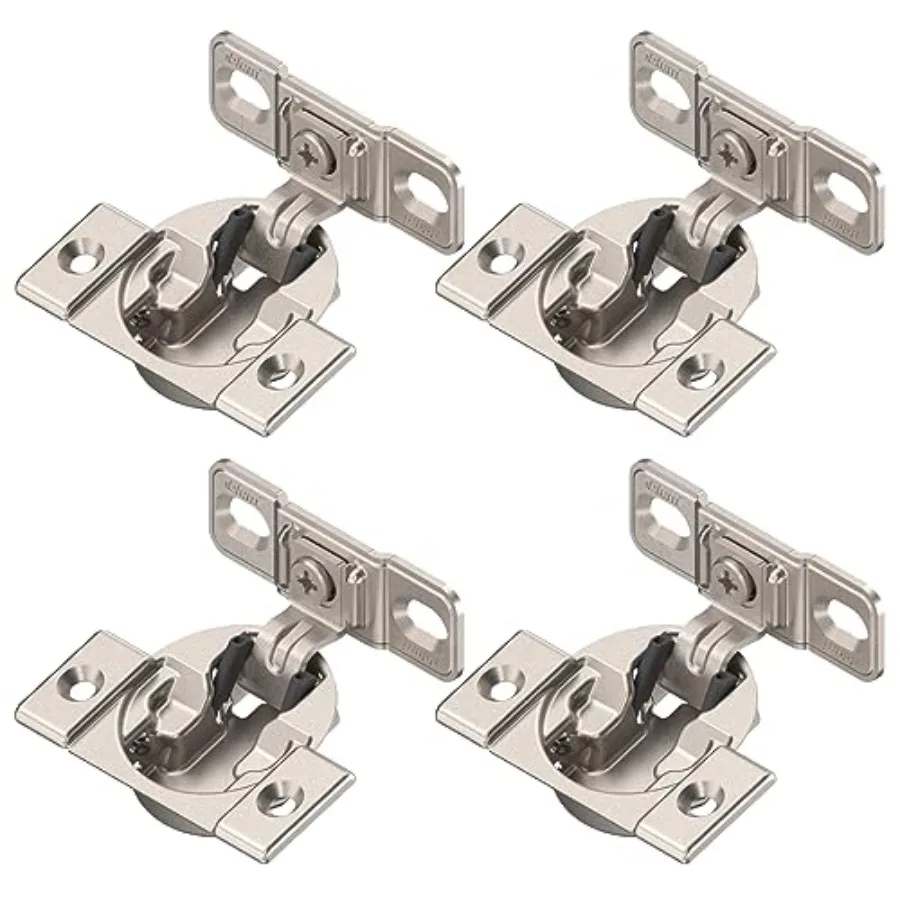 33B355AF22 Compact Face Fix Hinge 107° with Spring and Mounting Plate, incl Screws
33B355AF22 Compact Face Fix Hinge 107° with Spring and Mounting Plate, incl Screws