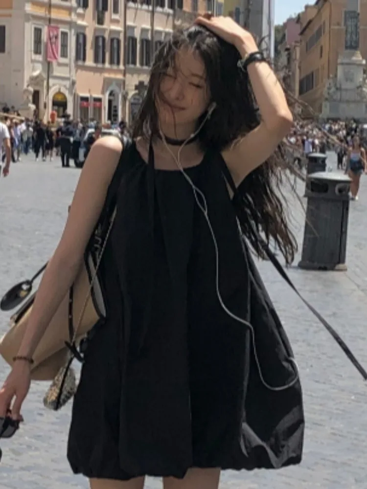 Spring Off-Shoulder Pleated Loose Casual Puffy Vest Dress Women's Unique Design round Neck Flower Bud Dress Street Style
Spring Off-Shoulder Pleated Loose Casual Puffy Vest Dress Women's Unique Design round Neck Flower Bud Dress Street Style