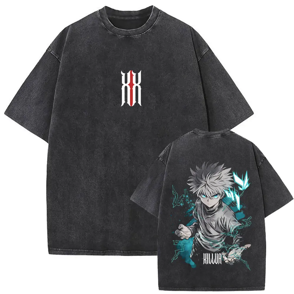 Washed Vintage Anime Hunter X Hunter Merch T-shirt Killua Zoldyck Graphic T-shirts Men Women Cotton Casual Oversized T Shirts
Washed Vintage Anime Hunter X Hunter Merch T-shirt Killua Zoldyck Graphic T-shirts Men Women Cotton Casual Oversized T Shirts