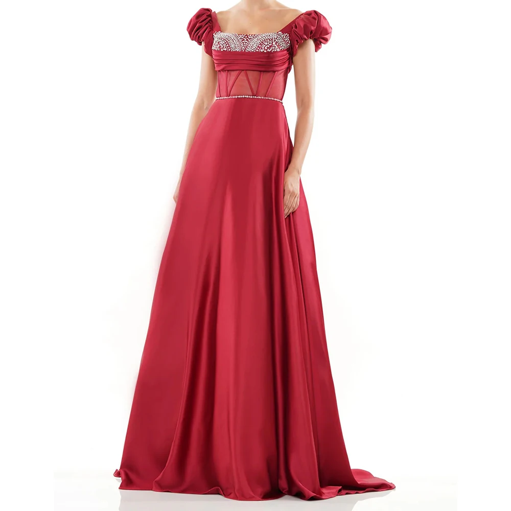 Customized Mermaid Evening Dresses Floor-length Square Collar Sleeveless Prom Gown Fashion Crystal Simple Draped Party Gown
Customized Mermaid Evening Dresses Floor-length Square Collar Sleeveless Prom Gown Fashion Crystal Simple Draped Party Gown