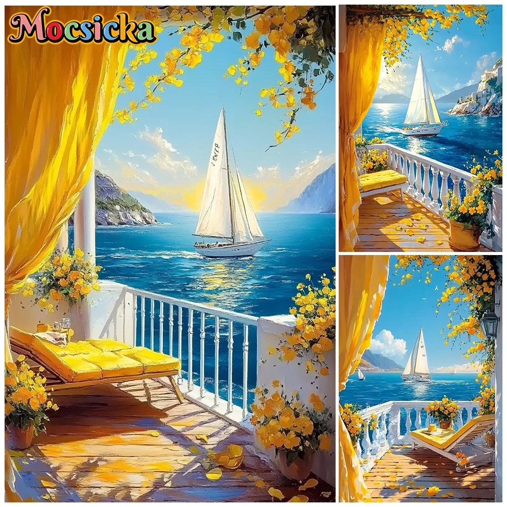 Mocsicka Sea View Balcony Oil Painting Tapestry Yellow Flower Sailboat Ocean Scenery Wall Home Decoration Photography Background
Mocsicka Sea View Balcony Oil Painting Tapestry Yellow Flower Sailboat Ocean Scenery Wall Home Decoration Photography Background