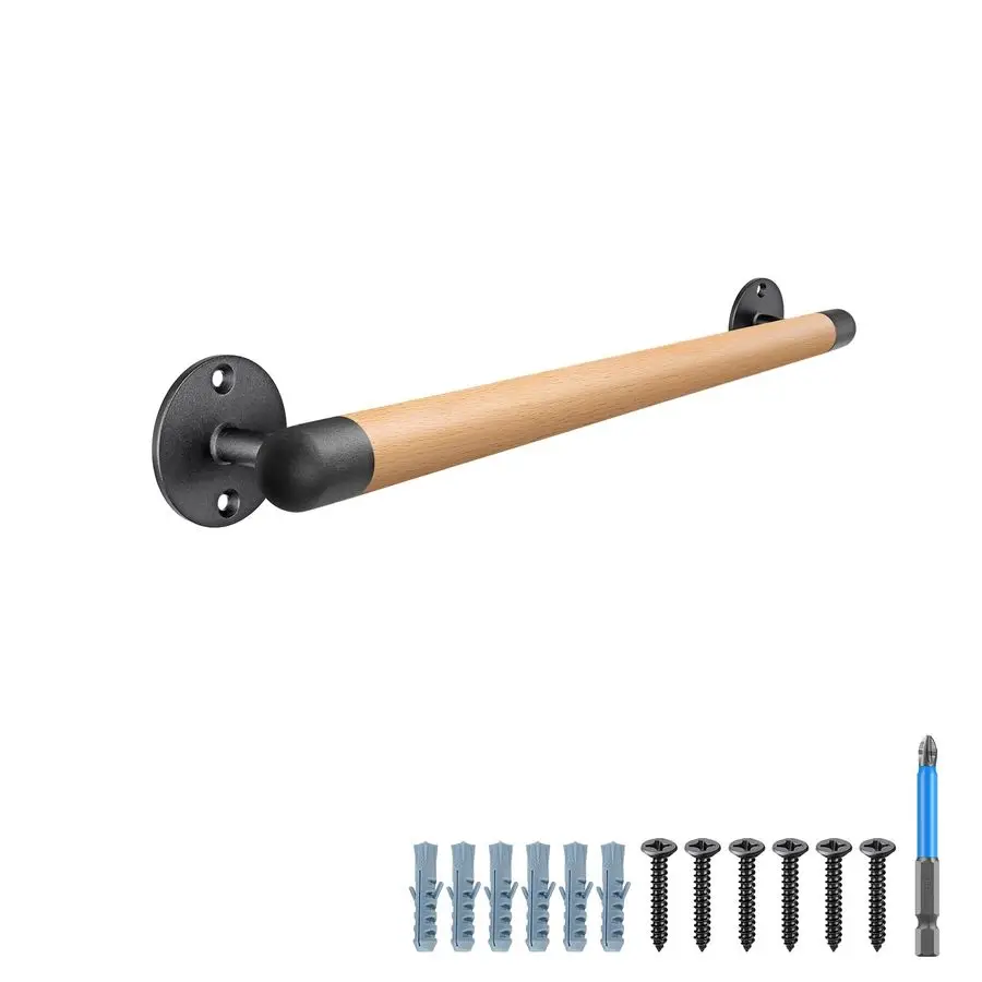 26 Inch Wood Handrail Stair Handrail Drywall or Concrete Mount Handrail w Sturdy Metal Base, BarrierFree Staircase Grab Bar for
26 Inch Wood Handrail Stair Handrail Drywall or Concrete Mount Handrail w Sturdy Metal Base, BarrierFree Staircase Grab Bar for