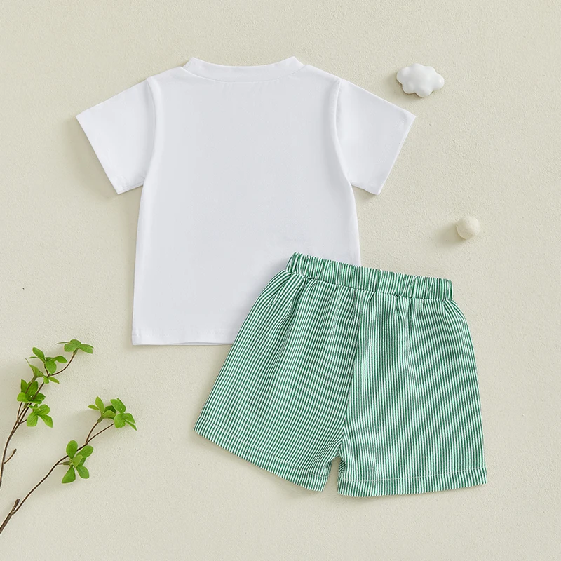 Boys Summer Outfit Short Sleeve Embroidered Golf Cart Tee with Striped Shorts Set for Toddlers - Stylish and Comfy
Boys Summer Outfit Short Sleeve Embroidered Golf Cart Tee with Striped Shorts Set for Toddlers - Stylish and Comfy