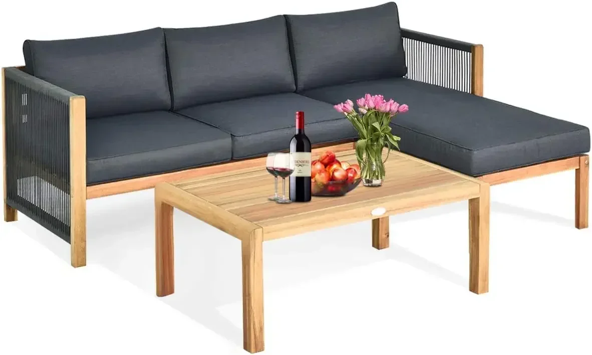 L Shape Outdoor Furniture Set, 3 Piece Acacia Wood Patio Conversation Set, with 2 loveseats and Coffee Table, Garden Backyard
L Shape Outdoor Furniture Set, 3 Piece Acacia Wood Patio Conversation Set, with 2 loveseats and Coffee Table, Garden Backyard
