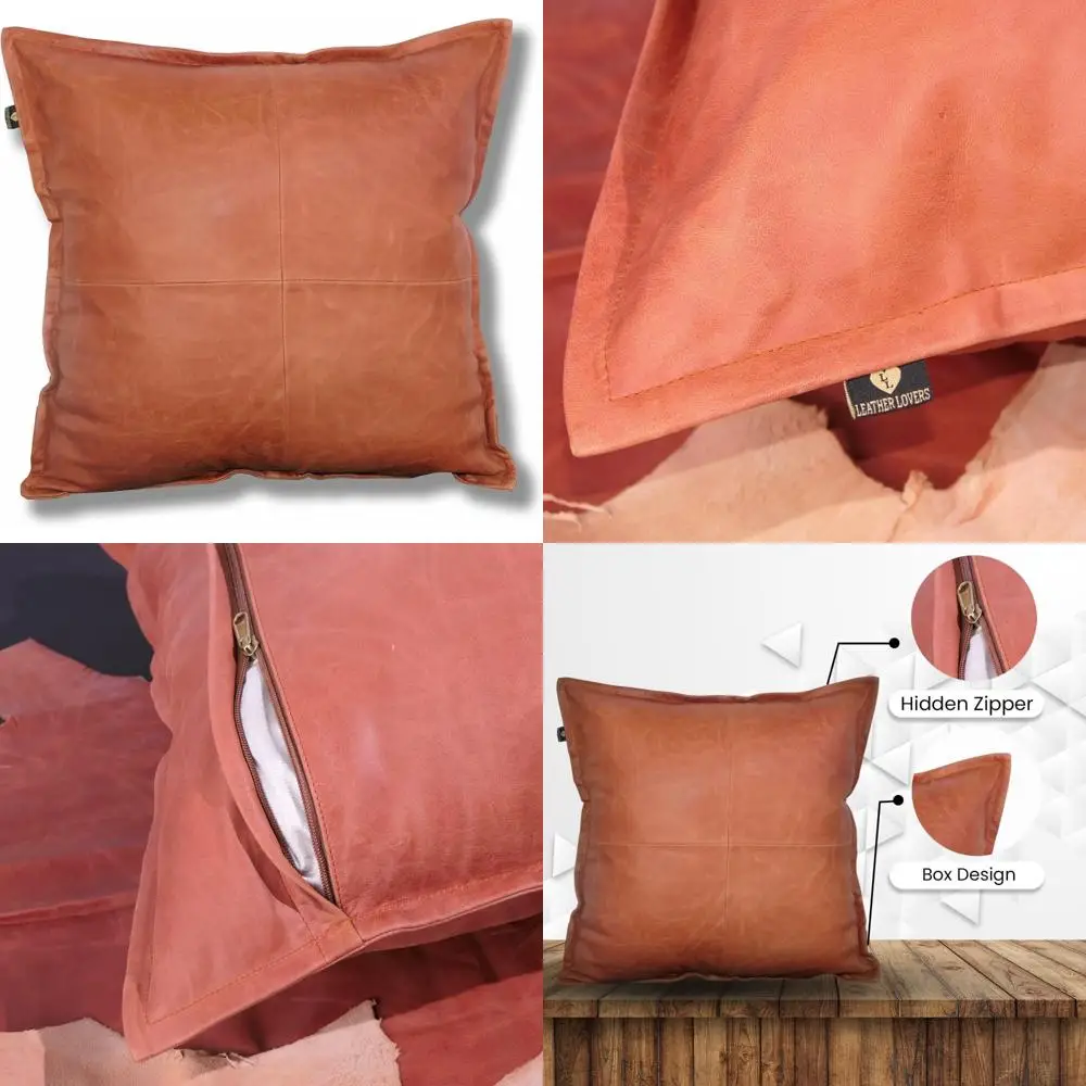 Lambskin Leather Pillow Cover - 22x22 Decorative Sofa Cushion Case for Living Room and Bedroom
Lambskin Leather Pillow Cover - 22x22 Decorative Sofa Cushion Case for Living Room and Bedroom