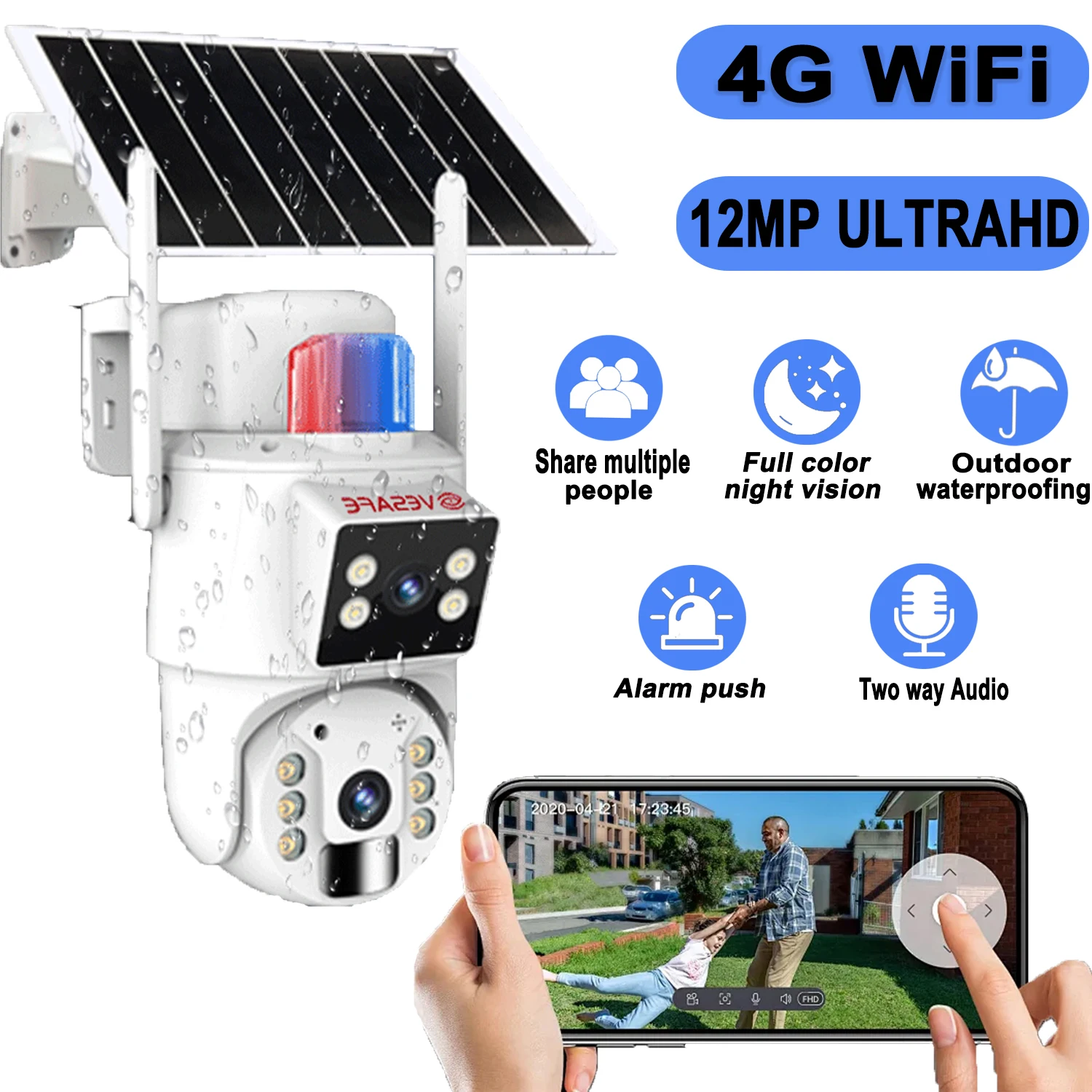 12-мегапиксельная Wi-Fi камера PTZ с двумя экранами, автоматическое отслеживание, камера ночного видения, камера видеонаблюдения, уличная 4-мегапиксельная IP-камера безопасности icsee
12-мегапиксельная Wi-Fi камера PTZ с двумя экранами, автоматическое отслеживание, камера ночного видения, камера видеонаблюдения, уличная 4-мегапиксельная IP-камера безопасности icsee