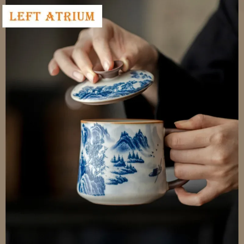 330ml Ru Kiln Mountain Water Green Pine Coffee Mug Oatmeal Breakfast Mug Afternoon Tea Mug With Lid Office Water Cup Tea Items
330ml Ru Kiln Mountain Water Green Pine Coffee Mug Oatmeal Breakfast Mug Afternoon Tea Mug With Lid Office Water Cup Tea Items