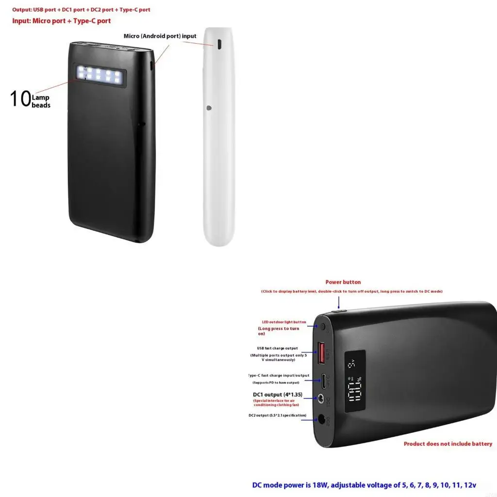 Легкий пластиковый аккумуляторный корпус с регулируемым выходом 5–12 В для активного отдыха, путешествий, маршрутизаторов, и
Легкий пластиковый аккумуляторный корпус с регулируемым выходом 5–12 В для активного отдыха, путешествий, маршрутизаторов, и