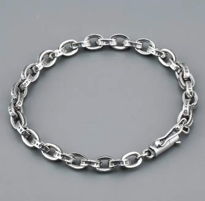 S925 sterling silver bracelet men's and women's fashion jewelry punk hip hopstylish thai silver retro distressed letter
S925 sterling silver bracelet men's and women's fashion jewelry punk hip hopstylish thai silver retro distressed letter