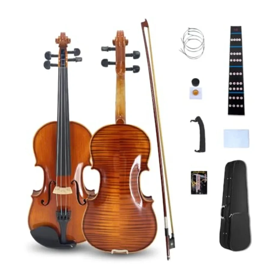 Full Size Violin Set for Adults Beginners Handmade Solidwood with Hard Case Shoulder Rest Rosin Bow and Extra Strings in Natura
Full Size Violin Set for Adults Beginners Handmade Solidwood with Hard Case Shoulder Rest Rosin Bow and Extra Strings in Natura