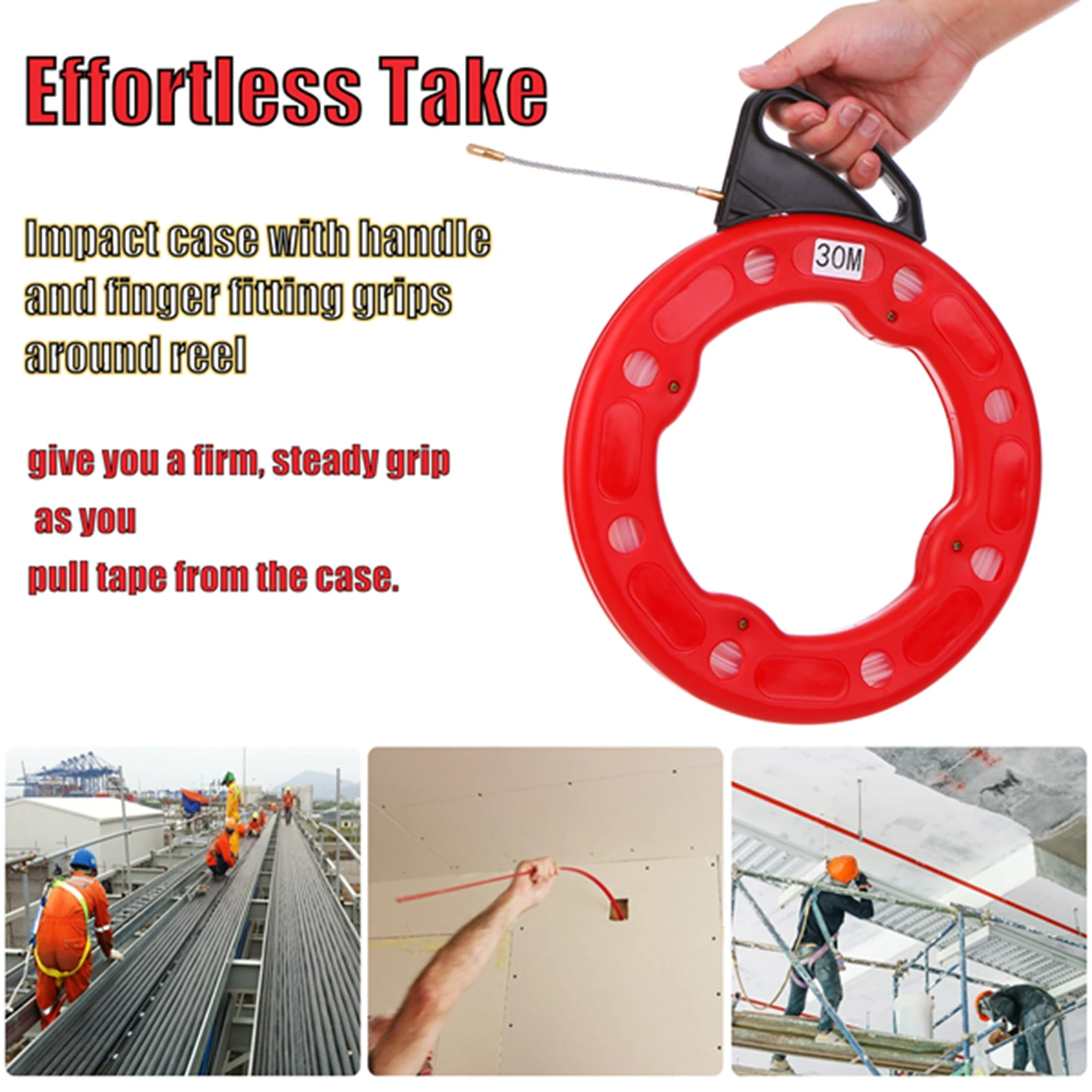 Fiberglass Fish Tape Reel Puller Conductive Electrical Cable Puller with Impact Case Electric or Communication Wire Puller
Fiberglass Fish Tape Reel Puller Conductive Electrical Cable Puller with Impact Case Electric or Communication Wire Puller