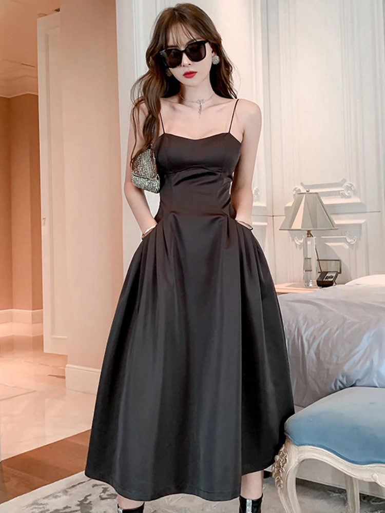 Summer Women Maxi Dress Casual Sexy Black Solid Strapless Slip Backless Pockets A-line Swing Robe Femme Holiday Beach Vestido
Summer Women Maxi Dress Casual Sexy Black Solid Strapless Slip Backless Pockets A-line Swing Robe Femme Holiday Beach Vestido