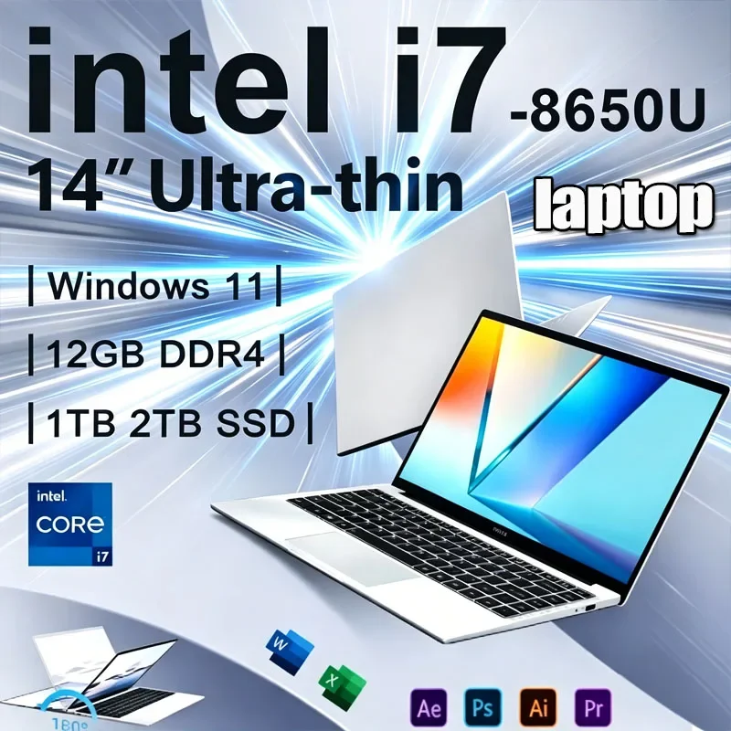 2026 New Ultra Slim 14.1" Laptop Intel Core I7-8650U Windows 11 Pro 32GB RAM 2TB M.2 SSD - Ideal for Office & Study
2026 New Ultra Slim 14.1" Laptop Intel Core I7-8650U Windows 11 Pro 32GB RAM 2TB M.2 SSD - Ideal for Office & Study