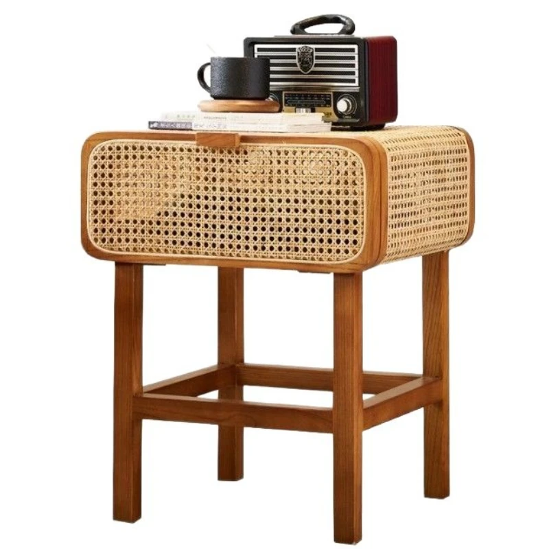 Solid wood rattan bedside table Nordic simple modern small cabinet B & B retro style bedroom cabinet
Solid wood rattan bedside table Nordic simple modern small cabinet B & B retro style bedroom cabinet