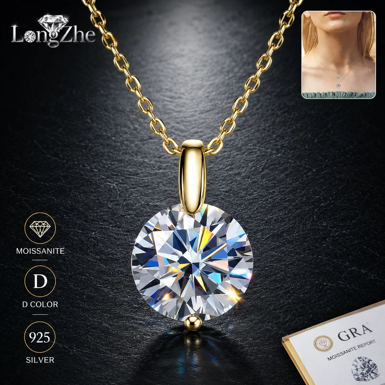 LongZhe S925 Silver Moissanite Mermaid Tear Necklace 1CT 2CT D Color GRA Certificate Diamond Tester Passed Fine Jewelry Gift
LongZhe S925 Silver Moissanite Mermaid Tear Necklace 1CT 2CT D Color GRA Certificate Diamond Tester Passed Fine Jewelry Gift