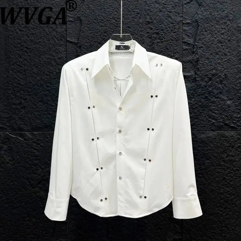 WVGA Spring Autumn New Men Metal Rivet Deconstructed Pleated Long Sleeve Shirt Korean Style Niche Casual High-end Top Ins W24856
WVGA Spring Autumn New Men Metal Rivet Deconstructed Pleated Long Sleeve Shirt Korean Style Niche Casual High-end Top Ins W24856