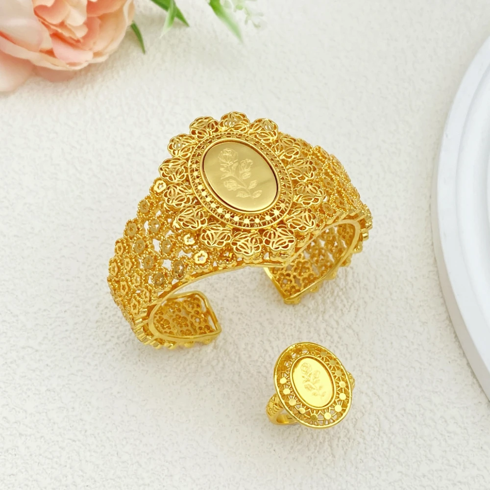 JRH Gold Plated Pattern Design Bangle Ring for Women Shiny Matching UAE Saudi Jewelry for Party Wedding
JRH Gold Plated Pattern Design Bangle Ring for Women Shiny Matching UAE Saudi Jewelry for Party Wedding